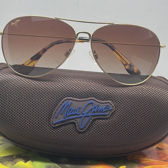 Brand New Maui Jim Polarized Aviator double bridge Gold with Gradient Brown lens - Picture 2 of 7